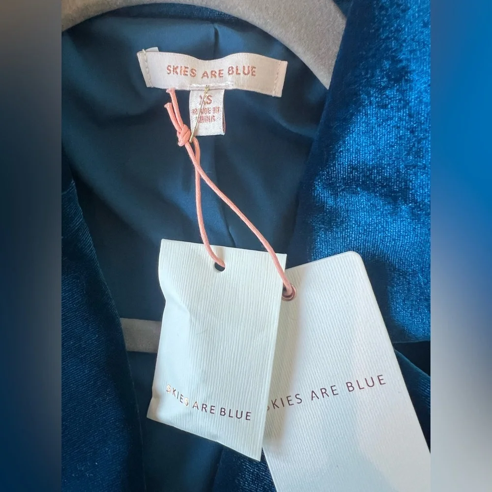 Skies Are Blue Velvet Blazer Romper Size XS